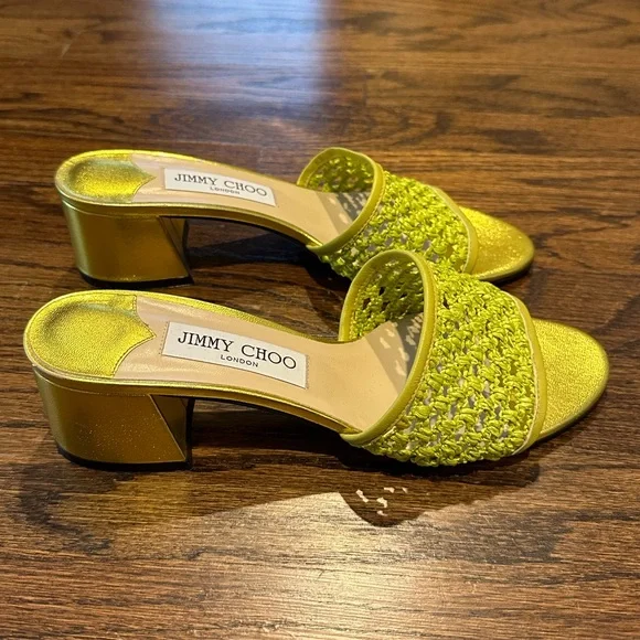Jimmy Choo Minea Woven Raffia Sandals